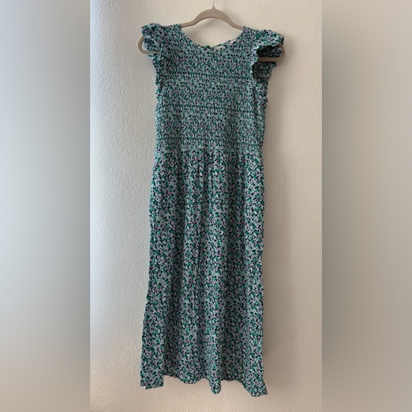 A New Day Floral Smocked Open Back Midi Dress Women's Size XS with pockets - Picture 4 of 11